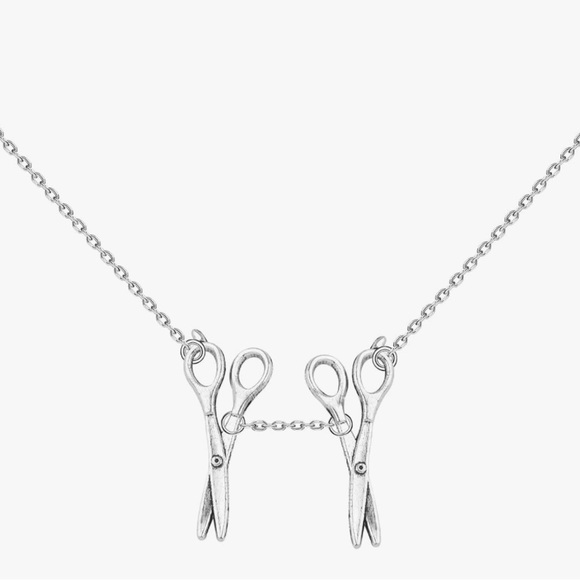 Scissor Sterling Silver Trinket Queer Grunge Clasp Necklace - Picture 2 of 3